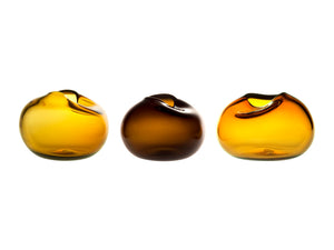Set of 3 small Caillou vases gold