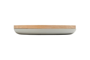 VVD pottery 30cm warm grey ceramic 2cm high / lid 2cm oak
