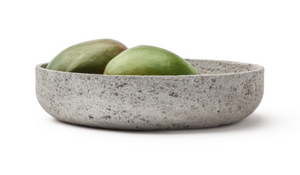 VVD pottery 30cm muschelkalk stone 7cm high/ lid 2cm walnut