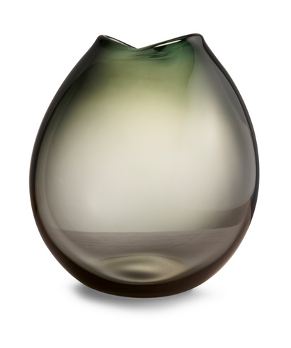 Rock vase dark grey green